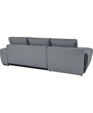 Divano angolare trasformabile CABELLO in tessuto grigio con box contenitore - LOUNGITUDE