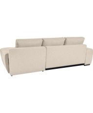 LOUNGITUDE CABELLO convertible corner sofa in beige fabric with chest and rounded seams