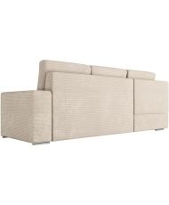 ARTEMIS 4-seater convertible left corner sofa - Beige corduroy - 246 x 174 x 96 cm