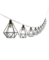 Mily Diamantkäfig-Solargirlande für den Außenbereich – 10 LED-Lampen – 3,8 m