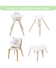 in 1 entwicklungsfähiger Babyhochstuhl, Hochstuhl/Sitzerhöhung/Hocker/Schreibtisch, von 6 Monaten bis 5 Jahren, Beyond White2 Ec