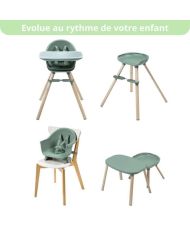 8 in 1 evolving baby high chair, High chair/Booster/Stool/Desk, From 6 months to 5 years, Beyond Green2 Eco