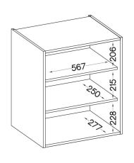 Hochschrank mit Flügeltüren – Mattgrau – 60 cm x 31,6 x 72 cm – LASSEN