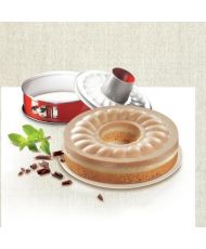 TEFAL Stahl-Savarinform Ø 19 cm – Rot und Grau