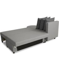 Canapé d'angle convertible réversible 3 places JEN - Tissu Gris - 196 x 88 x 159 cm