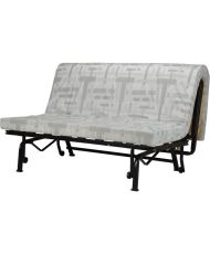 Banquette-lit BZ - Joe - Tissu Gris et noir - 2 places - 143 x 97 x 89 cm - Matelas 9 cm