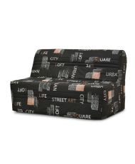 Banquette BZ - Tissu Noir - 143 x 97 x 89 cm - Joe