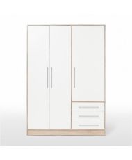 Kleiderschrank – Eiche und weiße Spanplatte – Schlafzimmer – 144,6 cm