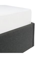 Lit coffre adulte - Tissu gris foncé - Sommier inclus - 140 x 190 cm
