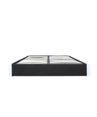 Lit adulte 140 x 190 cm avec Coffre de rangement - Simili Blanc