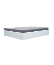 Bett mit Stauraum für Erwachsene, 160 x 200 cm – Weißimitat – Boxspring inklusive