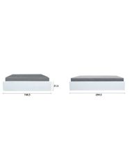 Bett mit Stauraum für Erwachsene, 160 x 200 cm – Weißimitat – Boxspring inklusive