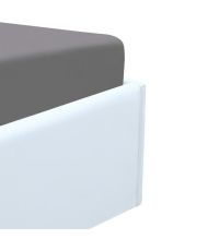 Lit coffre adulte 160 x 200 cm - Simili Blanc - Sommier inclus