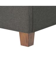 Lit coffre adulte EMILY - 160 x 200 cm - Tissu gris foncé - Sommier inclus