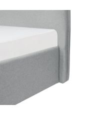 CUSHION Bett mit Stauraum für Erwachsene, 160 x 200 cm – Klassisch – Hellgrauer Stoff – Boxspring inklusive