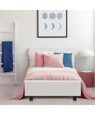 KANSAS Adult or child bed - White imitation - Box spring included - 90 x 190 cm
