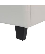KANSAS Lit adulte ou enfant - Simili blanc - Sommier inclus - 90 x 190 cm