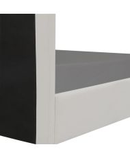 KANSAS Lit adulte ou enfant - Simili blanc - Sommier inclus - 90 x 190 cm