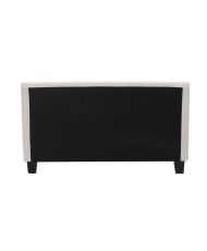 KANSAS Erwachsenenbett 140 x 190 cm – Weißes Imitat – Boxspring inklusive
