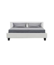 KANSAS Erwachsenenbett 160 x 200 cm – Weißimitat – Boxspring inklusive
