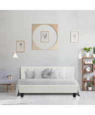 KANSAS Erwachsenenbett 160 x 200 cm – Weißimitat – Boxspring inklusive
