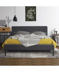 SIME-Bett für Erwachsene – 140 x 190 cm – inklusive Boxspringbett – Grau