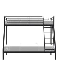 Etagenbetten aus Metall – Schwarz – Boxspringbetten inklusive – 90/140 x 190 cm – BRUCE