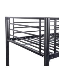 Etagenbetten aus Metall – Schwarz – Boxspringbetten inklusive – 90/140 x 190 cm – BRUCE