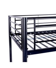 Lit mezzanine enfant ELIOT en métal noir 90 x 190 cm avec sommier inclus