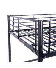 Letto a soppalco ELIOT in metallo - Nero - Base inclusa - 140 x 200 cm