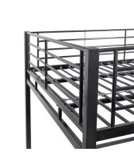 Loft bed with epoxy metal desk - Black - Box spring included - 140 x 190 cm - OXFORD