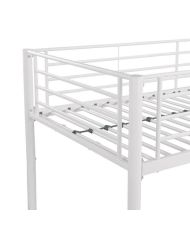 Lits superposés séparables en métal - Blanc - Sommiers inclus - 2 x 90 x 190 cm - ABBY