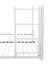Lits superposés séparables en métal - Blanc - Sommiers inclus - 2 x 90 x 190 cm - ABBY