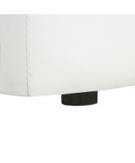 VIRGINIA Gepolstertes Stauraumbett für Erwachsene mit Strasssteinen 160 x 200 cm – Weißes Imitat – Boxspring inklusive