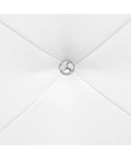 VIRGINIA Letto contenitore imbottito per adulti con strass 160 x 200 cm - Simil bianco - Rete inclusa