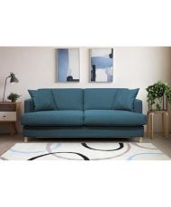 Hexagone - Canapé convertible 3 places - Tissu Bleu pétr- 182 x 98 x 82 cm - Larry
