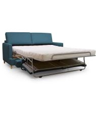 Hexagon – 3-Sitzer-Umbausofa – Stoff in Petrablau – 182 x 98 x 82 cm – Larry