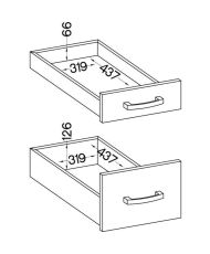 4-drawer base unit with worktop - Matt gray - 40 x 51.6 x 85 cm - LASSEN