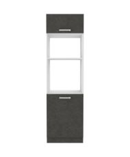 Oven column unit with 2 hinged doors - Gray - 60 x 57 x 210 cm - LASSEN