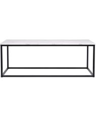 Table basse rectangulaire - marbre pietement métal noir - 120 x 60 x 43 cm - MABLE