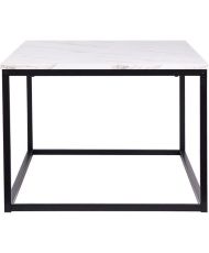 Table basse rectangulaire - marbre pietement métal noir - 120 x 60 x 43 cm - MABLE