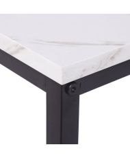 Rechteckiger Couchtisch – Marmor, schwarzes Metallgestell – 120 x 60 x 43 cm – MABLE
