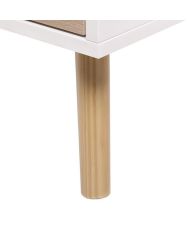 Commode KENT - 3 tiroirs - chêne et blanc - 80 x 40 x 80,5 cm