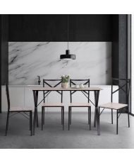Set of 1 table with 4 chairs - COUNTRY