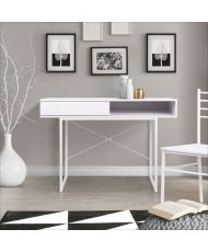SACHA Desk - Melamine - White - 1 Drawer - 110 x 50 x 77 cm
