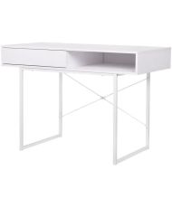SACHA Schreibtisch – Melamin – Weiß – 1 Schublade – 110 x 50 x 77 cm