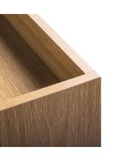 LINE Sideboard – Holz und Schwarz – 2 Türen + 3 Schubladen – 140 x 40 x 80 cm