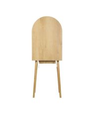 Coiffeuse 1 tiroir 1 miroir - chêne et vert - Pieds en bois massif - 50 x 40 x 135 cm - GARDENIA