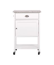 Desserte de cuisine 1 porte 1 tiroir - Blanc laqué - 55 x 45,5 x 86,4 cm - POLKA