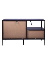 Buffet MINSK - Bois et métal - Imitation bois - 2 portes 2 tiroirs - 140 x 40 x 80 cm